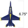 ArtCreativity Diecast F-18 Blue Angel Jets with Pullback Mechanism, 2 pcs, 6.75 inches Diecast Metal Jet Plane Fighter Toys for Boys, Air Force Military Cake Decorations, Aviation Party Favors view 3