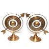 2 Piece Brown Antique Globe Armillary Globe Showpiece, Brass Armillary Sphere Decor, Nautical Brass Decor 8 Inch Approx. view 2