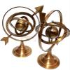 2 Piece Brown Antique Globe Armillary Globe Showpiece, Brass Armillary Sphere Decor, Nautical Brass Decor 8 Inch Approx. view 3