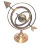 Brown Antique Globe Armillary Globe Showpiece, Brass Armillary Sphere Decor, Nautical Brass Decor 8 Inch Approx. view 2