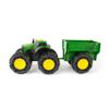 TOMY Monster Treads - John Deere Tractor Toy and Wagon - Includes Lights, Sounds, and Monster Truck Tires - John Deere Farm Toys - Ages 3 Years and Up view 2