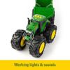 TOMY Monster Treads - John Deere Tractor Toy and Wagon - Includes Lights, Sounds, and Monster Truck Tires - John Deere Farm Toys - Ages 3 Years and Up view 3