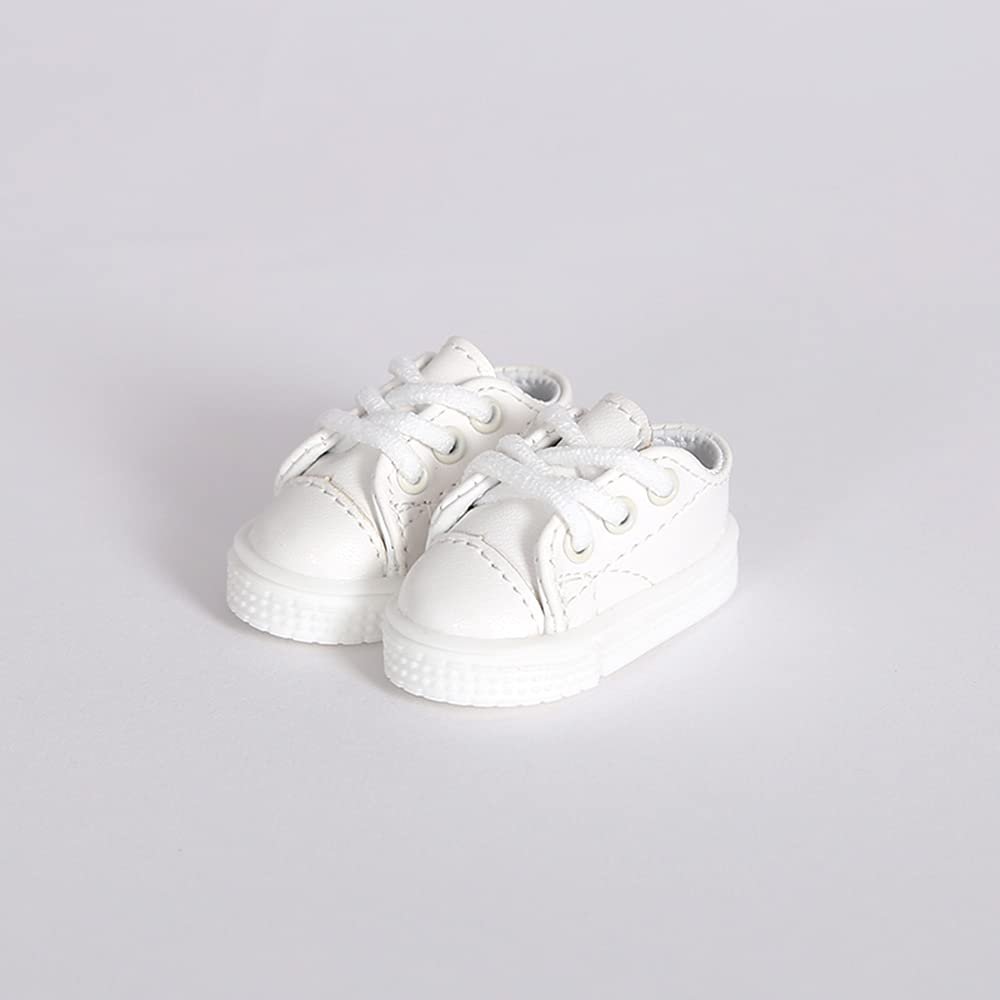 1/6 BJD SD Size Doll 30cm Body Shoes Canvas Sports Casual Shoes 1/6 YOSD Doll Shoes Doll Accessories (White)