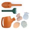 BLUE GINKGO Toddler Gardening Tools - Silicone Beach Toys, Garden Toys for Toddlers | Kids Shovel and Rake Set, Watering Can, Sand Molds | Outdoor Baby Gardening Set (Terracotta) view 1
