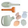 BLUE GINKGO Toddler Gardening Tools - Silicone Beach Toys, Garden Toys for Toddlers | Kids Shovel and Rake Set, Watering Can, Sand Molds | Outdoor Baby Gardening Set (Green) view 1