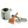 BLUE GINKGO Toddler Gardening Tools - Silicone Beach Toys, Garden Toys for Toddlers | Kids Shovel and Rake Set, Watering Can, Sand Molds | Outdoor Baby Gardening Set (Green) view 3