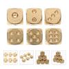 Garneck Mahjong Set 6pcs Brass Dice Set Metal Dice Game Playing Dice Party Props for Board Games Role Playing Game Table Games Hollow Dice view 2