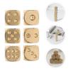 Garneck Mahjong Set 6pcs Brass Dice Set Metal Dice Game Playing Dice Party Props for Board Games Role Playing Game Table Games Hollow Dice view 4