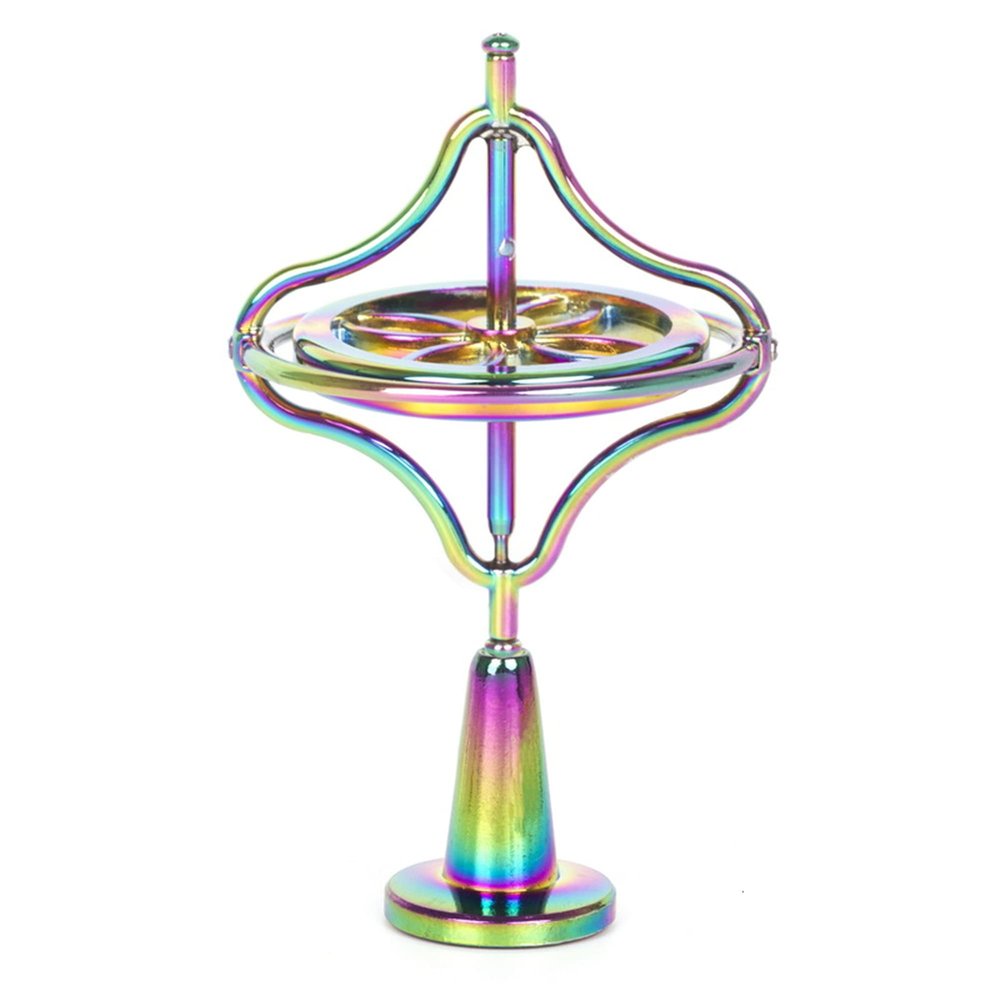 CHANGAIDA Metal Gyroscope Anti-Gravity Spinning Top Balance Toy Gift (Colorful)