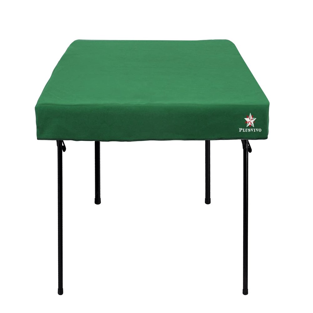 plusvivo Game Table Cover, Card Table Covers Fitted Square Felt Table Cover for Games Machine Washable - for Poker, Bridge, Mahjongg, Board Game Folding Table 36" X 36" Green