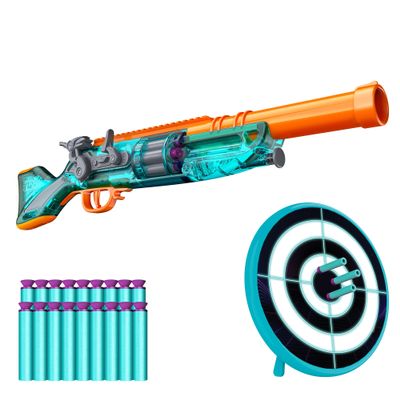 Dart Zone Retro-Shot Renegade Blaster + 18 Suction Darts + Plastic Target Set, 8+ Foam Dart Blaster