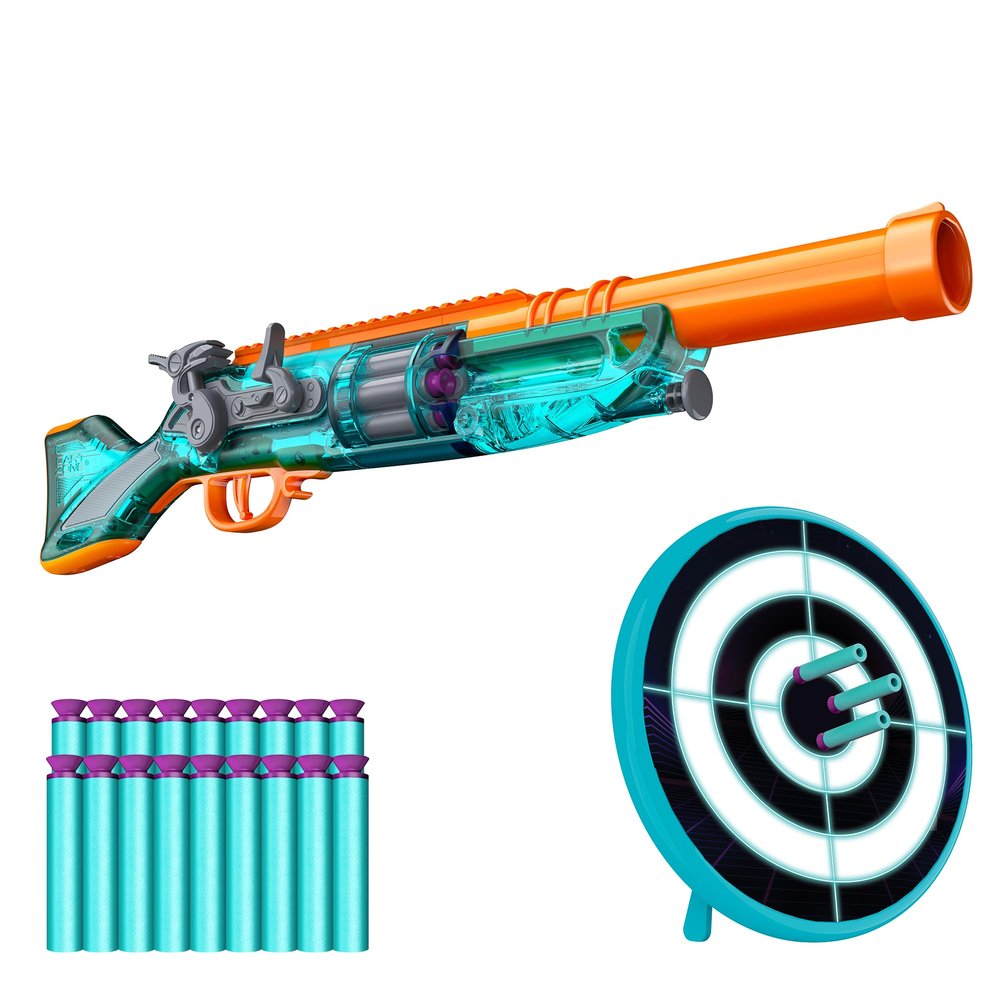 Dart Zone Retro-Shot Renegade Blaster + 18 Suction Darts + Plastic Target Set, 8+ Foam Dart Blaster