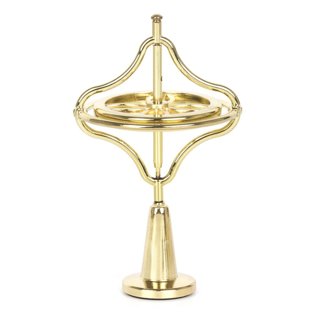 CHANGAIDA Metal Gyroscope Anti-Gravity Spinning Top Balance Toy Gift (Golden)