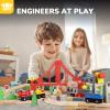 TOY Life Wooden Train Set 80pcs with Magnetic Crane, Wooden Train Tracks Toys for Toddlers Boys Girls 3 4 5, 3 Year Old Boy Gift, Wood Toys Toddler Train for Kids 4-8 - Fits Thomas Brio Chuggington view 4