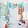 Big One Highchair Banner for 1st Birthday - Blue Banner for Baby Boys, Beach and Pool Party Decorations for Kids, Cake Smash Photo Props view 4