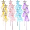 Skylety 8 Pcs Fairy Wands Star Glitter Princess Wands for Girls Kids Princess Party Favors Angel Sticks with Ribbon Costume Props for Birthday Wedding Cosplay view 1