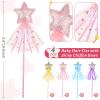 Skylety 8 Pcs Fairy Wands Star Glitter Princess Wands for Girls Kids Princess Party Favors Angel Sticks with Ribbon Costume Props for Birthday Wedding Cosplay view 2