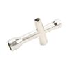 Dilwe 1/24 Lock Nut, M2 Lock Nut M2 Iron with Wrench for 1/24 Car for Axial Scx24 AXI90081, Small Sleeve Hex Socket Wheel Spanner Cross Wrenches Maintenance Tool (Silver) view 3