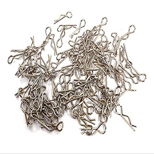 Integy Bent-Up Body Clips (100) for 1/16 Scale RC (LxW=18x5.5mm)