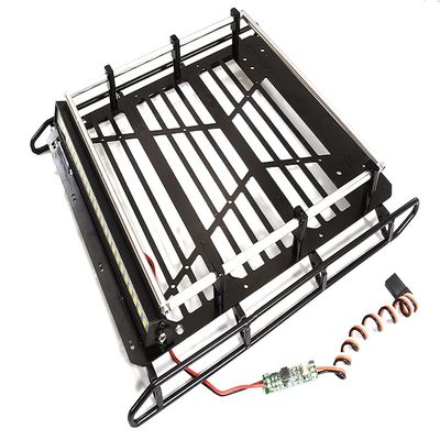 Roof Top Luggage Tray 190x175x40mm w/LED Light Bar for Axial SCX10 II 6X6