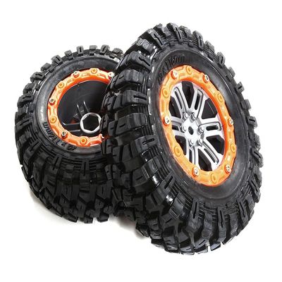 Integy 2.2 Size Dual 6 Spoke Beadlock Wheel & Tire Set (2) for 1/10 Off-Road O.D. 115mm