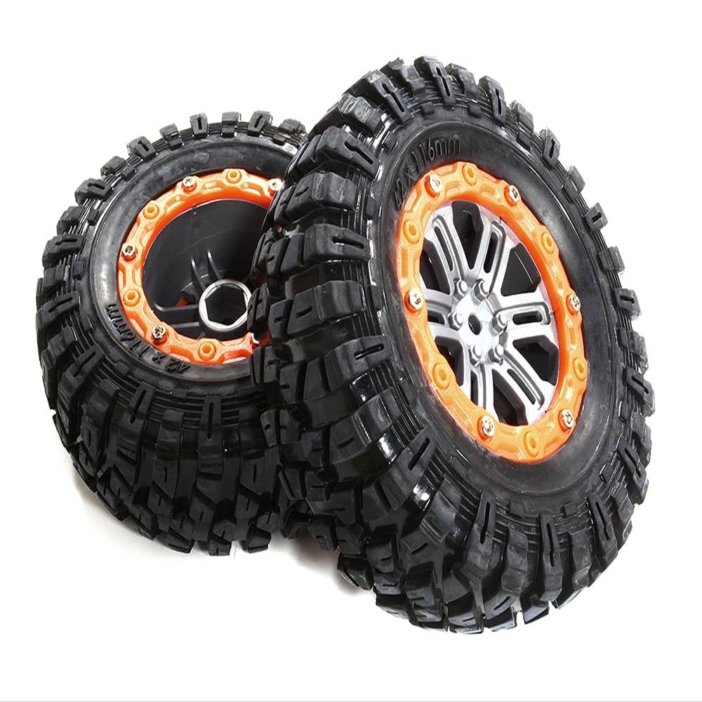 Integy 2.2 Size Dual 6 Spoke Beadlock Wheel & Tire Set (2) for 1/10 Off-Road O.D. 115mm