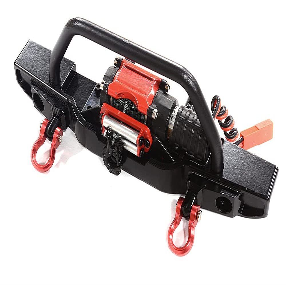 Realistic Front Bumper w/LED & Power Winch for Axial SCX10 III Scale Crawler