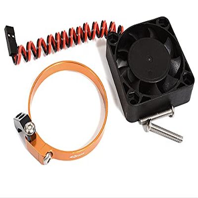 Integy 40x40x10mm High Speed Orange Cooling Fan+Clamp Type Mount for 40mm O.D. Motor