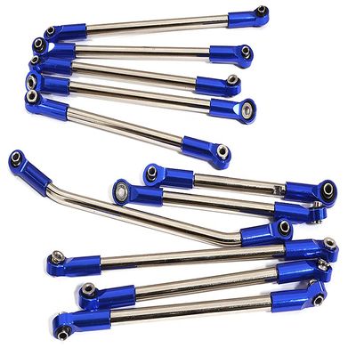 Integy Billet Machined Blue Linkage (11) Set for Element RC 1/10 Scale Enduro Sendero