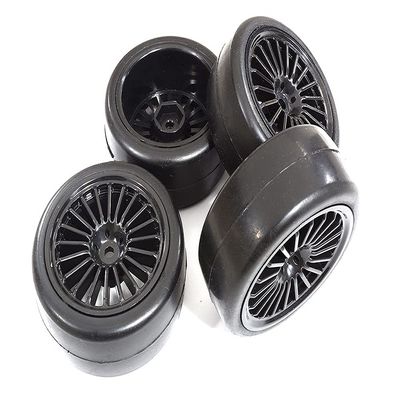 Integy 20 Spoke Complete Wheel & Tire Set (4) for 1/10 Touring Car