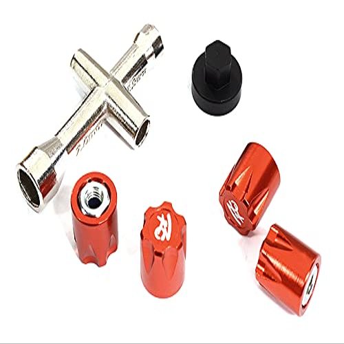 Integy Realistic Red Billet Machined M4 Size Wheel Nut for 1/10 Scale Models