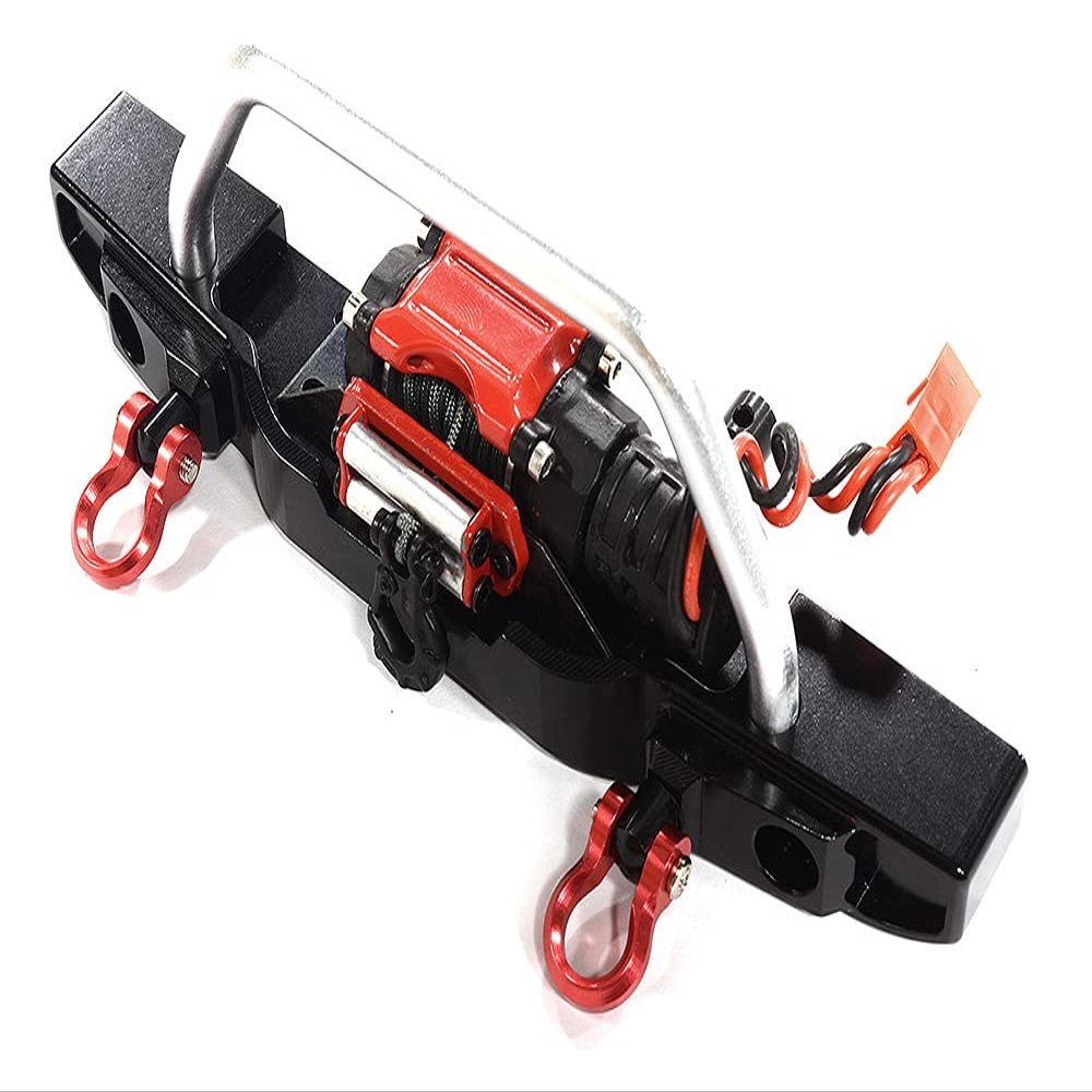 Realistic Front Bumper w/LED & Power Winch for Axial SCX10 III Scale Crawler