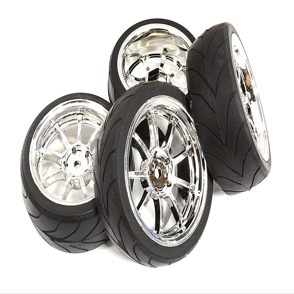 Integy 9 Spoke Complete Wheel & Tire Set (4) for 1/10 Touring Car