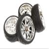Integy 9 Spoke Complete Wheel & Tire Set (4) for 1/10 Touring Car view 1