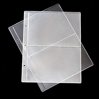 30Pcs/Set PVC Transparent Removable Sheets for Paper Money Collection Album Banknotes Album Home Decorative Crafts 19.4X25.2cm (2lines)
