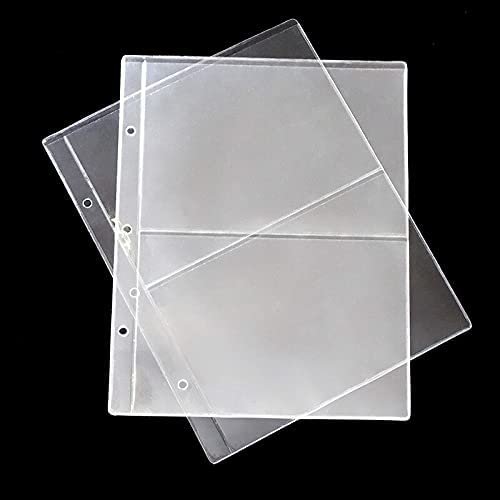 30Pcs/Set PVC Transparent Removable Sheets for Paper Money Collection Album Banknotes Album Home Decorative Crafts 19.4X25.2cm (2lines)