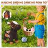 HCdoujoy Black Walking Pony Plush Interactive Pony Toy Singing Dancing Musical Realistic Pony, Stuffed Shaking Leash Horse Toy Head Buttocks Toy for Boys Girls Birthday Christmas Thanksgiving Gift view 3