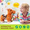HCdoujoy Brown Walking Pony for Kids Plush Interactive Singing Dancing Musical Realistic Pet, Stuffed Animal Shaking Leash Horse Head Buttocks Toy for Boys Girls or Toddlers view 2