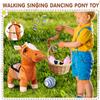 HCdoujoy Brown Walking Pony for Kids Plush Interactive Singing Dancing Musical Realistic Pet, Stuffed Animal Shaking Leash Horse Head Buttocks Toy for Boys Girls or Toddlers view 3