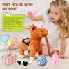 HCdoujoy Brown Walking Pony for Kids Plush Interactive Singing Dancing Musical Realistic Pet, Stuffed Animal Shaking Leash Horse Head Buttocks Toy for Boys Girls or Toddlers view 4