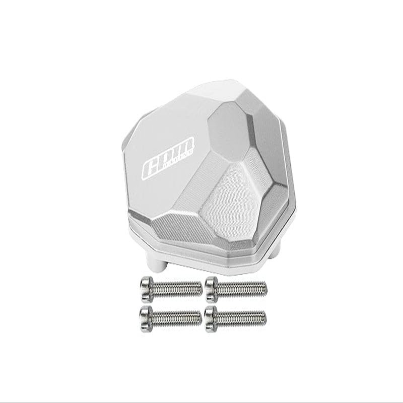 Axial 1/10 RBX10 Ryft 4WD Rock Bouncer Upgrade Parts Aluminum Front Or Rear Gearbox Cover - 5Pc Set Silver