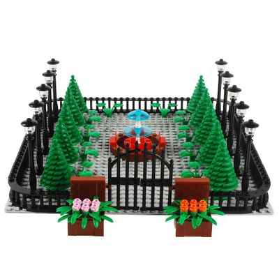 BAENRCY Park Building Blocks Fountain Sencery Accessories Street Set Building Bricks Kit DIY Building Set Compatible All Major Brands (No Baseplate)