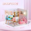 Kisoy Dollhouse Miniature with Furniture Kit, DIY 3D Wooden DIY House Kit A Corner of a Small Apartment Style with Dust Cover & LED,Handmade Tiny House Toys for Kids Adults Gift (Study Room) view 2