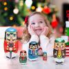 Gejoy Russian Nesting Dolls for Kids Handmade Matryoshka Wooden Stacking Toys Nesting Dolls Collectible Gifts for Winter Christmas Holiday Present Boys Girls Adults Home Decor(Walnut Man) view 4