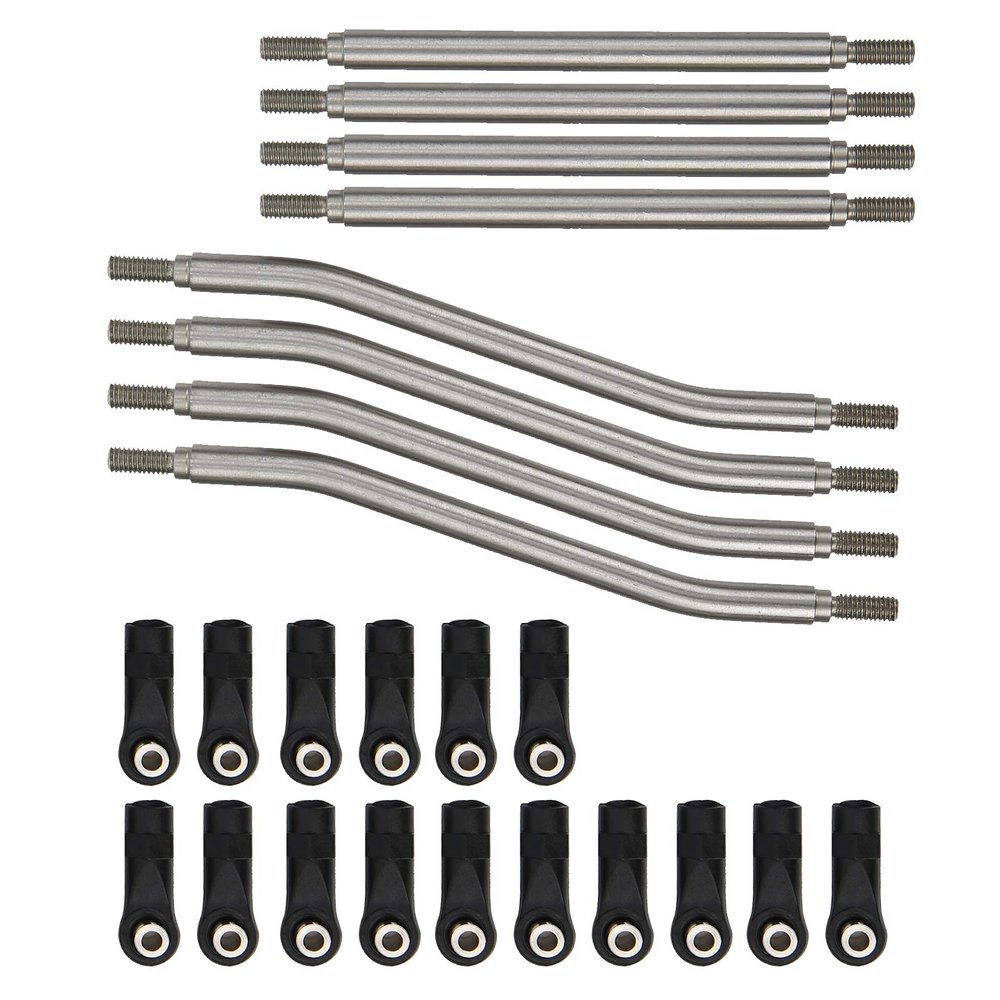 VGEBY RC Steering Linkage, 8Pcs/Set RC Suspension Link Rod Stainless Steel Steering Rod End Fit for Axial Capra AXI03004 Remote Control Car Car Model Accessory Axial Capra Links