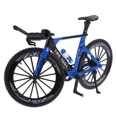 1pc Finger Mountain Bike Ornament Finger Bike Mini Bicycle Toy Alloy Desktop Ornament Bicycle Model Desktop House Model(Blue)