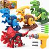 BAODLON Dinosaur Toys for 3 4 5 6 7 Year Old Boy, Take Apart Dinosaur Toys for Kid 3-5 5-7 Building Toy with Electric Drill, Learning Educational STEM Construction Toy Christmas Birthday Gift Boy Girl view 1