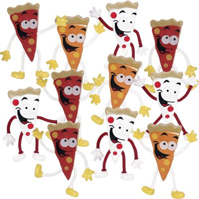 ArtCreativity Bendable Pizza Figures - 12-Pack Fidget Toys for Kids, Fun Pizza Party Favors, Goodie Bag Stuffers & Pinata Fillers, Stress Relief Toys for Boys and Girls