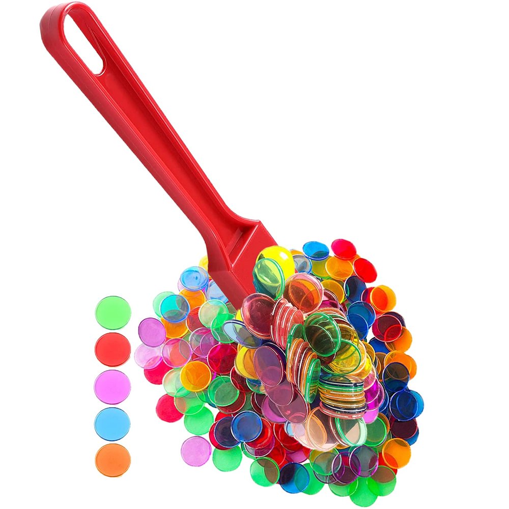 Dacefloy Magnetic Bingo Wand with Metal Ringed Chips for Counting School/Game Chips Plastic Markers Education STEM Tool for Students