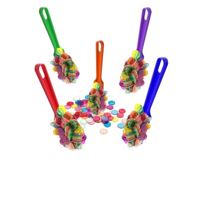 Dacefloy Bingo Magnetic Wand Set 5 Pieces Colorful Magnetic Wands with 500 Transparent Metal Ringed Chips for Game Tokens, Homeschool Supplies Math Counters
